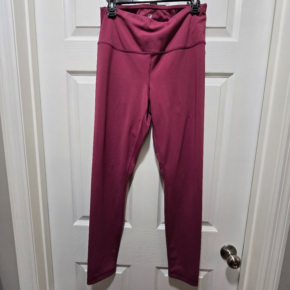 90 Degree by Reflex Leggings Womens L Pink Workout Running Gym Yoga Layer